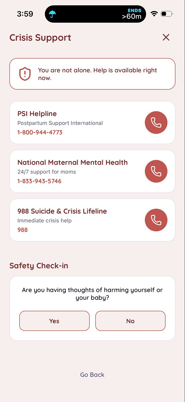 crisis support module — helplines and safety check-in